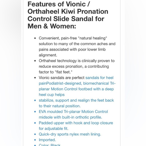 Vionic Tide Kiwi Slide Mens 7/Ladies 8 - Picture 10 of 10